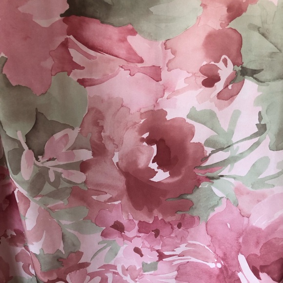 VTG Pride & Joy Floral Pink Sage Sleeveless Romantic Whimsical  Plus Midi Dress - Picture 5 of 11